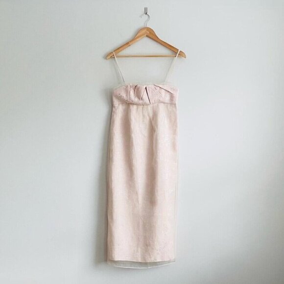 Zara Limited Edition Mixed Organza Dress NWT Pale Pink Size Medium - Picture 9 of 14